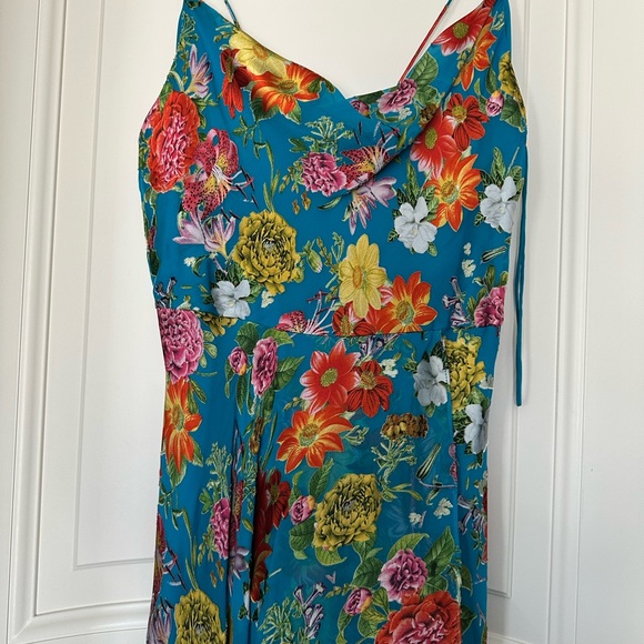 Alice + Olivia Blue Floral High Low Dress - Picture 3 of 8